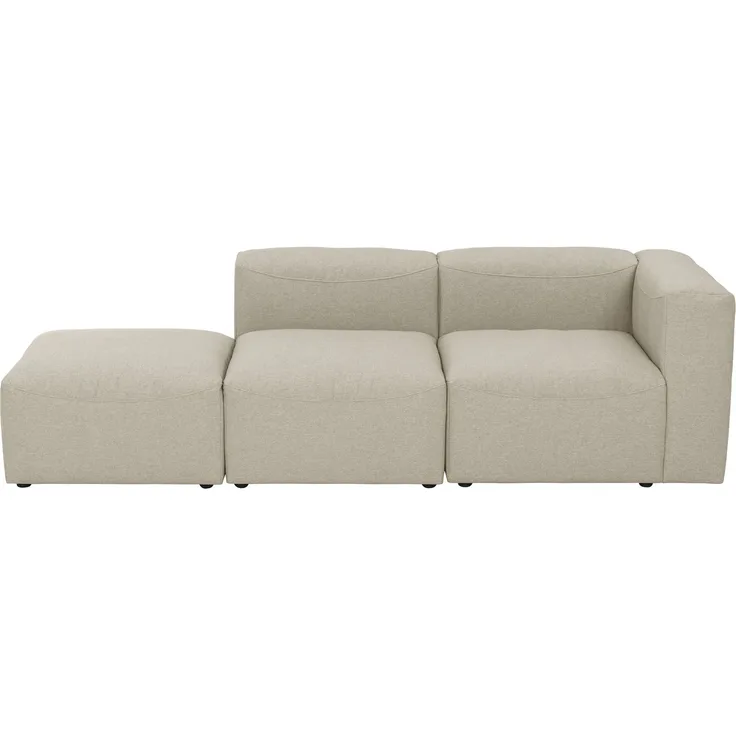 Sofa 2-Sitzer mit Hocker links Kattrina Flachgewebe creme