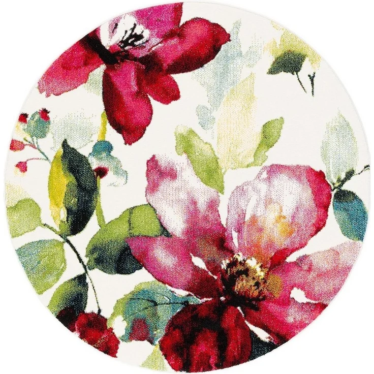 Pergamon Designteppich Designer Teppich Brilliant Blumen Rund, Rund, Höhe: 13 mm – Bild 5