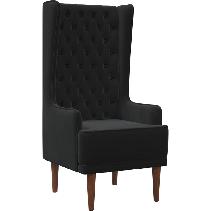 vidaXL Hochlehner Schwarz Samt 42042497 – Bild 2