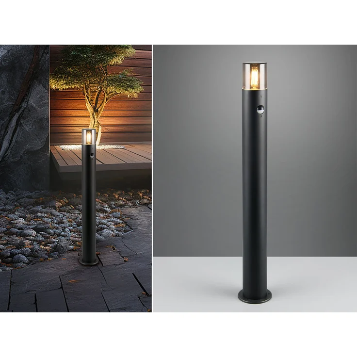LED Wegeleuchte, Schwarz Rauchgrau, mit Bewegungsmelder, Höhe 80cm – Bild 1