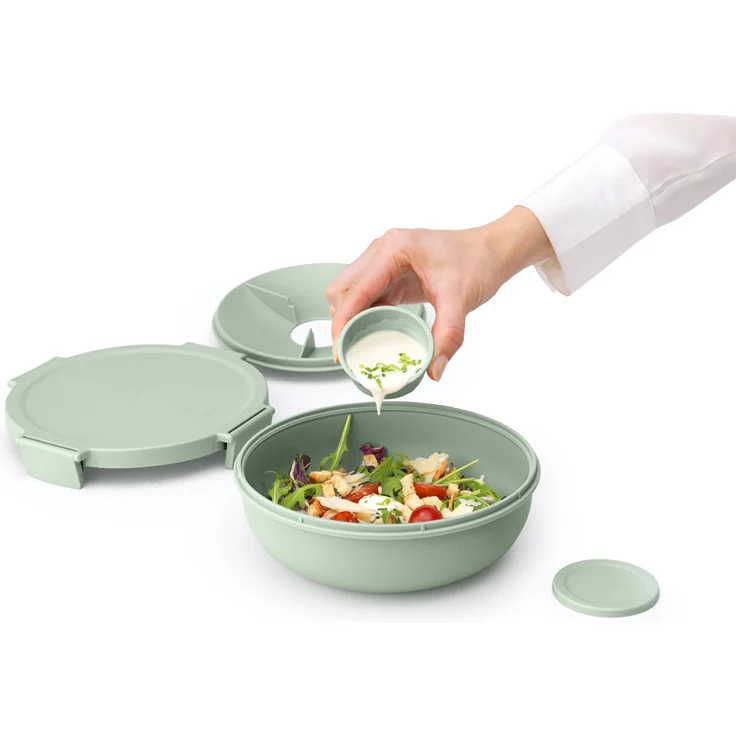 Brabantia 'Make & Take' Salatschüssel, 1,3 L, Kunststoff Jade Green – Bild 2