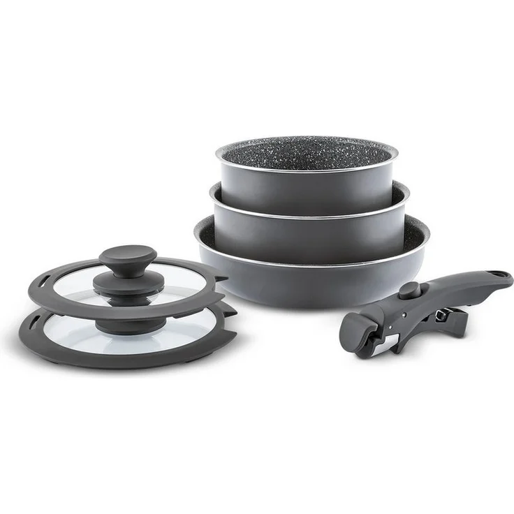 Karaca Topf-Set Karaca Comfort Keramik Kochgeschirrset, 6-teilig, PFAS-frei, Schwarz – Bild 3