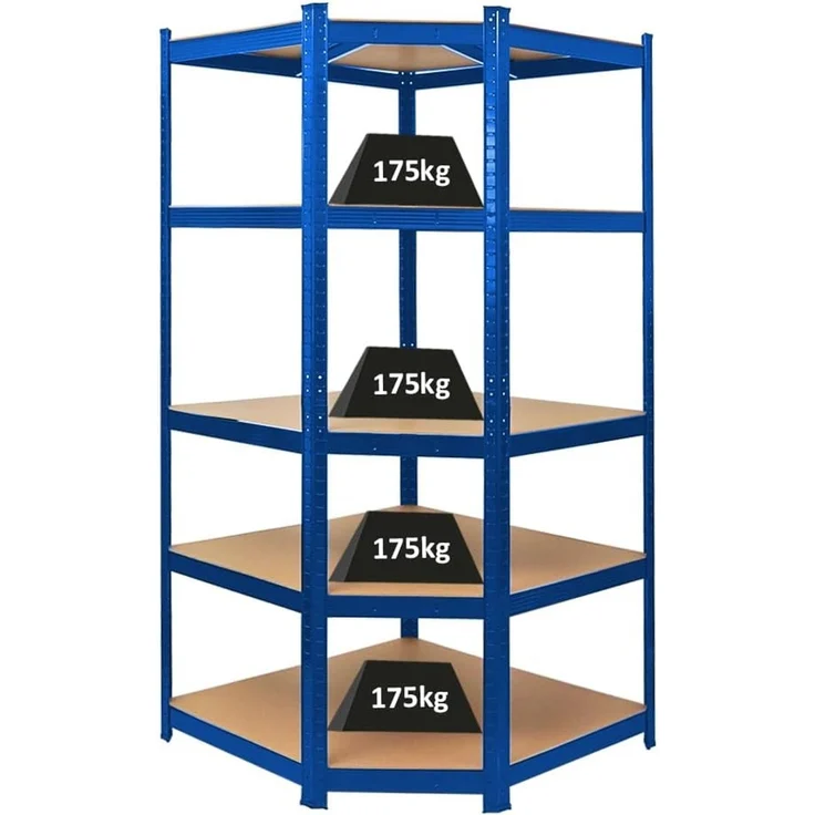 PROREGAL Eckregal Ragnar 1x: 180 x 90 x 60 cm Blau Fachlast 175kg, Kellerregal, Steckregal, Garagenregal, Lagerregal – Bild 1