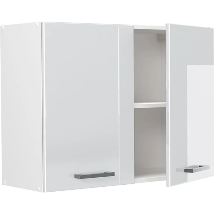 Küchenglasschrank R-Line Weiß Hochglanz/Weiß 80 cm Vicco – Bild 3
