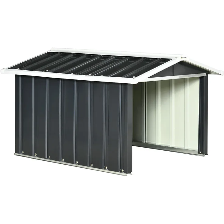 MELAYR, Gartenhaus für Mähroboter – Garage für Mähroboter – graues Stahlblech, 116 x 50 x 8 cm, Grau