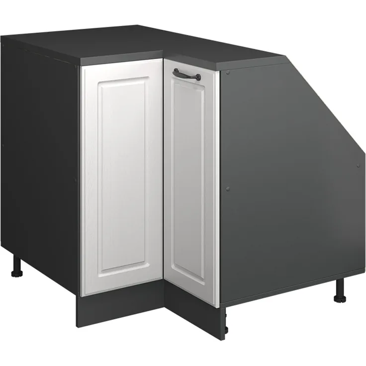 Dachschrägenschrank Eckschrank Rion Weiß Landhaus 75.6 x 81.6 cm mit 1 Tür, Schrankkorpus 60 cm Tiefe Vicco