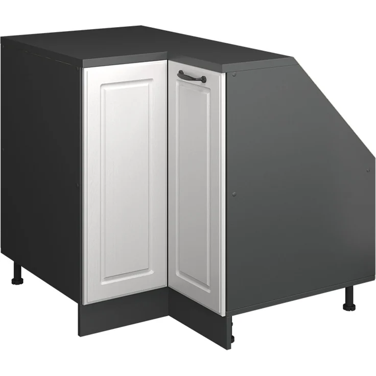 Dachschrägenschrank Eckschrank Rion Weiß Landhaus 75.6 x 81.6 cm mit 1 Tür, Schrankkorpus 60 cm Tiefe Vicco – Bild 1