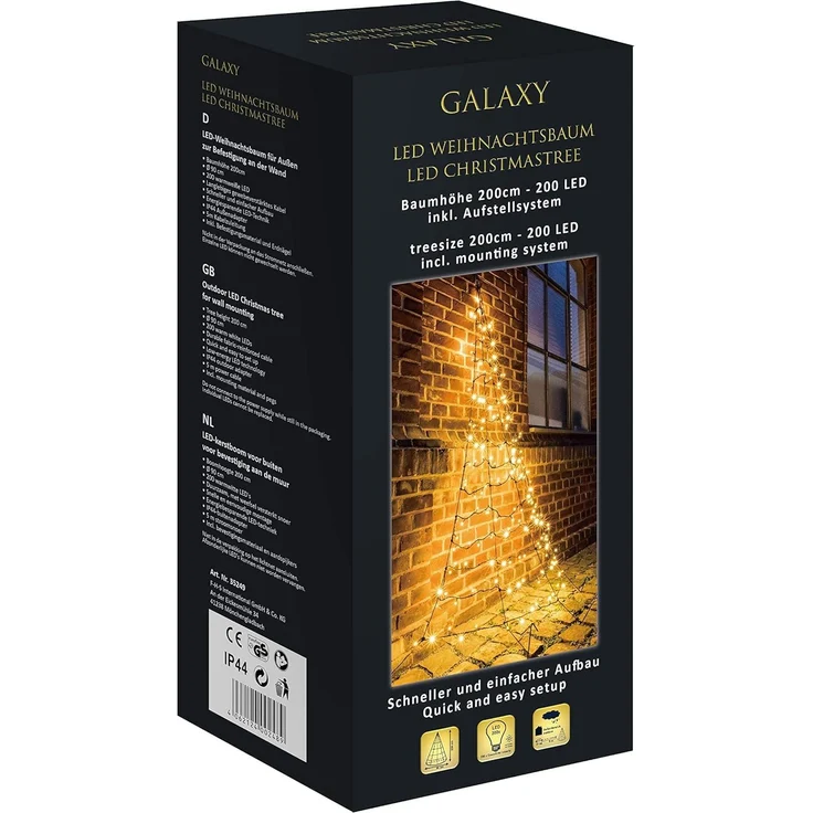 LED Tannenbaum hlbrd. 200 Galaxy,200ww LED,Wandbef. – Bild 4