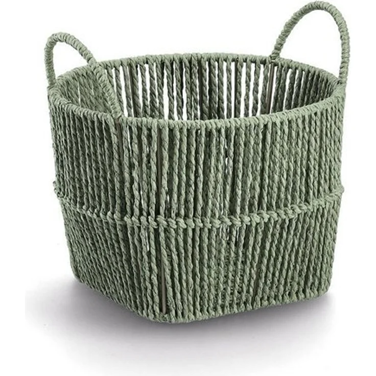 Zeller Present Aufbewahrungskorb, Papiergeflecht, salbei, ca. Ø 26 x 18 cm – Bild 4