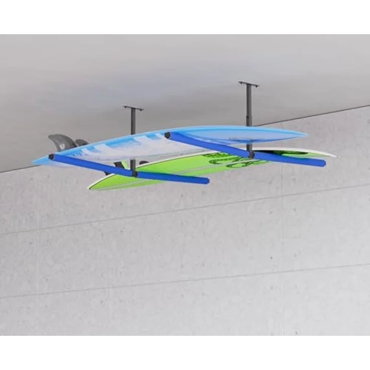 QLS Deckenhaken Hängeregal Doppelt, Deckenhalterung Leiter Kajak Surfbrett Werkzeugaufbewahrung - 2 Stück – Bild 4