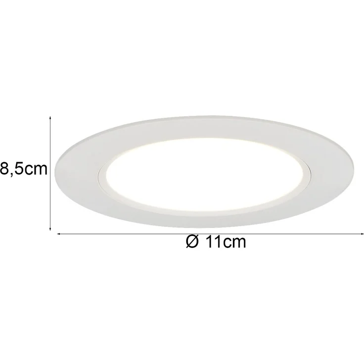 LED Einbaustrahler 230V 3er Set dimmbar, 3 Lichtfarben für Badezimmer, Ø 11cm – Bild 3