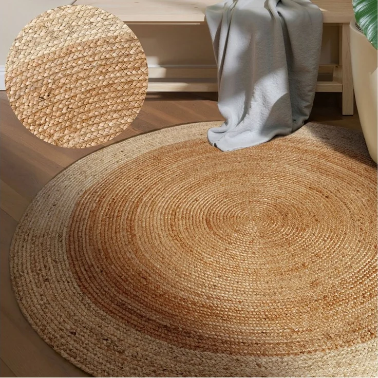 HANSE Home Teppich Looma Juteteppich, rund, Höhe: 9 mm, 100% Jutefaser, Natur, Wohnzimmer, Esszimmer, Flur, Boho, Skandi – Bild 2