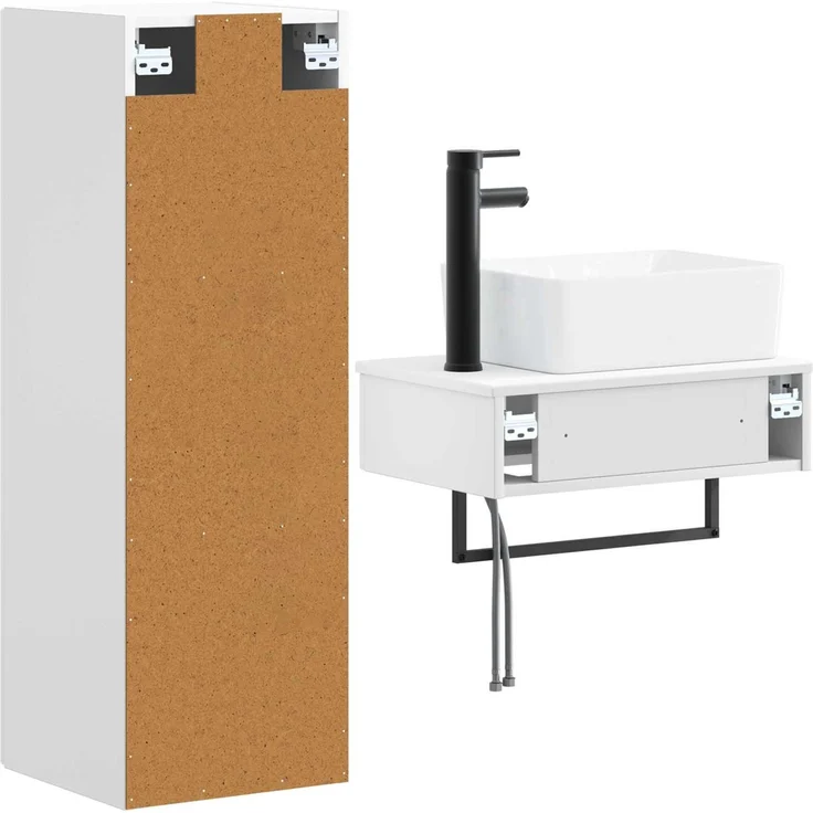 vidaXL Badezimmerschrank-Set 2 stk. Weiß 33 x 34,5 x 100 cm 3406103 – Bild 5