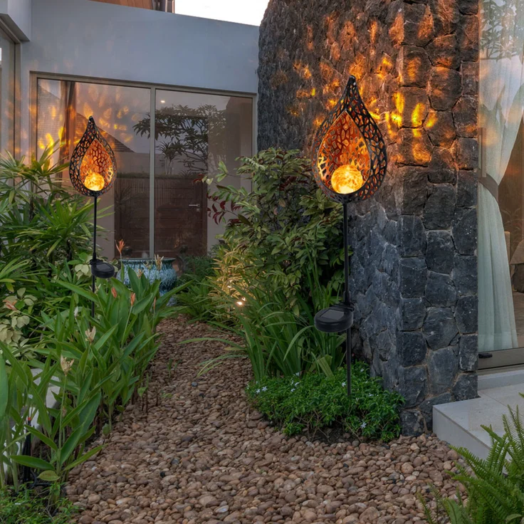2er Set LED Solar-Steckleuchten im Flammen Design – Bild 6