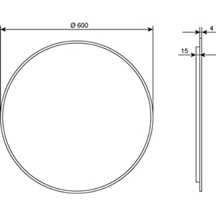 Talos LED Rundspiegel Moonshine 60 cm, Aluminiumrahmen, energiesparende Beleuchtung, neutralweiß, 4 mm Spiegelglas, IP24 spritzwassergeschützt – Bild 4