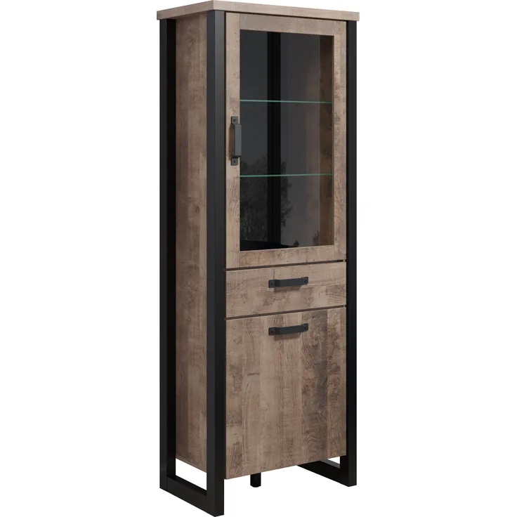 Vitrine Emile in Eiche Tabak 70 x 195 cm