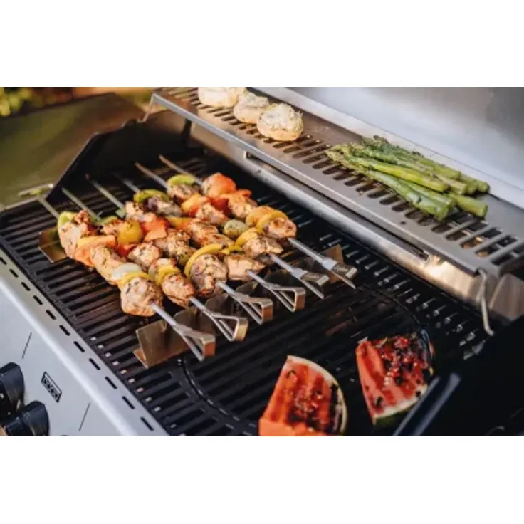 Enders® SCHASCHLIKSPIESS-SET XL EDELSTAHL, 6 Stück, inlusive Spießhalter, Grillspieße, Fleischspieße, Grill-Zubehör, Gasgrill, BBQ Spieße für Schaschlik, Fleisch und Gemüse, Wiederverwendbar, #8808 – Bild 3