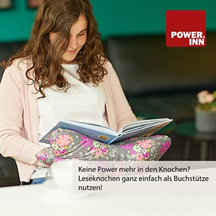POWER INN Nackenkissen POWER INN Leseknochen, Hellgrau, Nackenkissen, Reisekissen – Bild 5