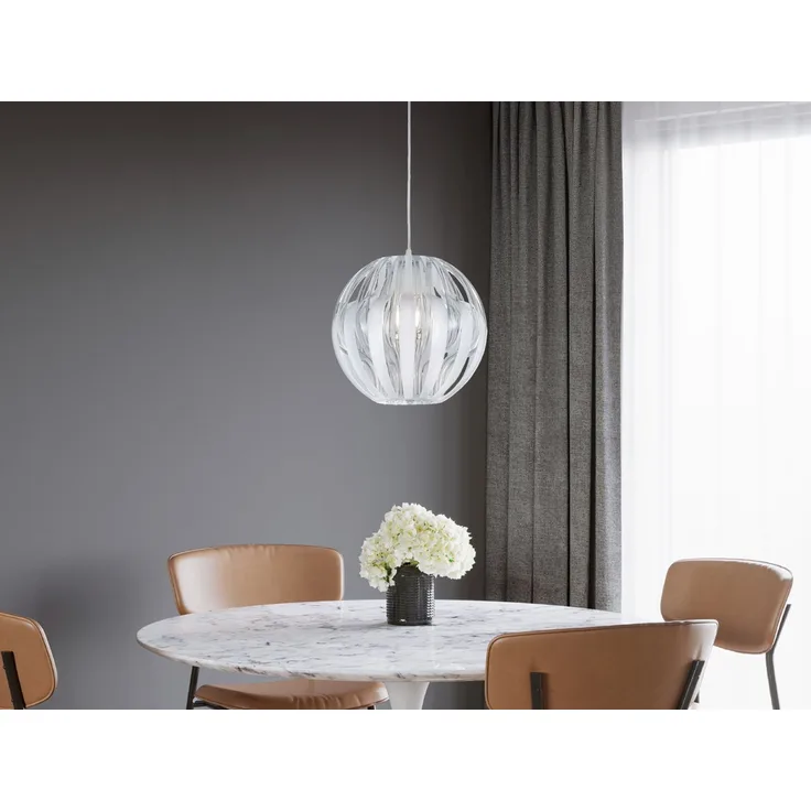 Hängeleuchte, Höhenverstellbar, transparent, weiß, H 150cm