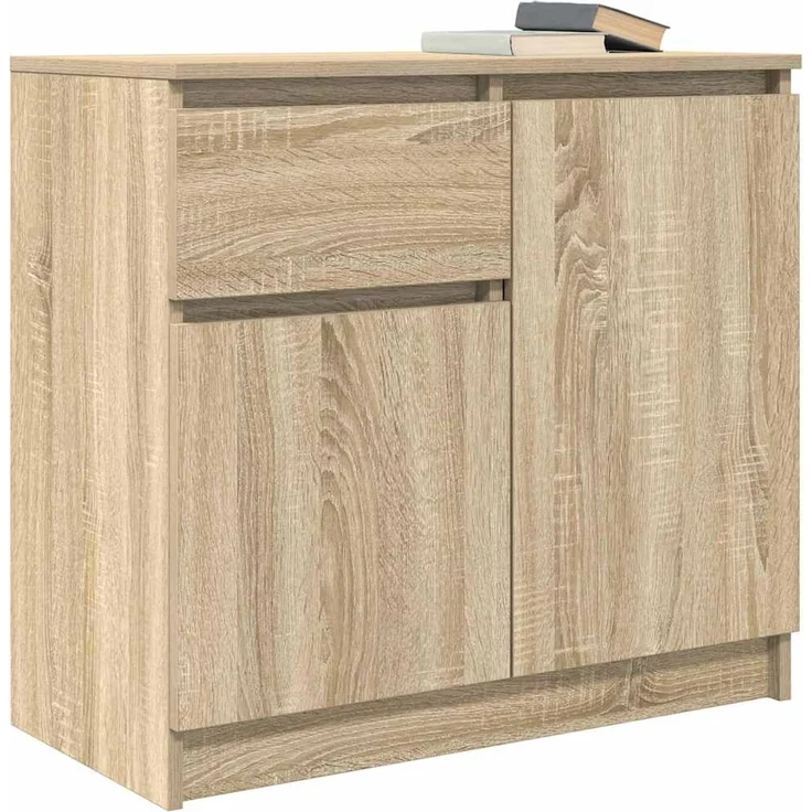 vidaXL Sideboard mit Schublade Sonoma-Eiche 71x35x65 cm Holzwerkstoff 861600 – Bild 3