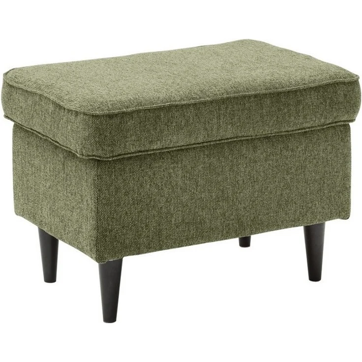 Fußhocker >OSKAR< in olive, Stoffbezug, weich, 100% Polyester - 63x43x42 (BxHxT) – Bild 1
