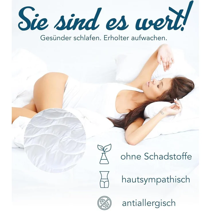 Sommerdecke Leinen Sommer Bettdecke Sommerbett 135x200 60°C Allergiker – Bild 4