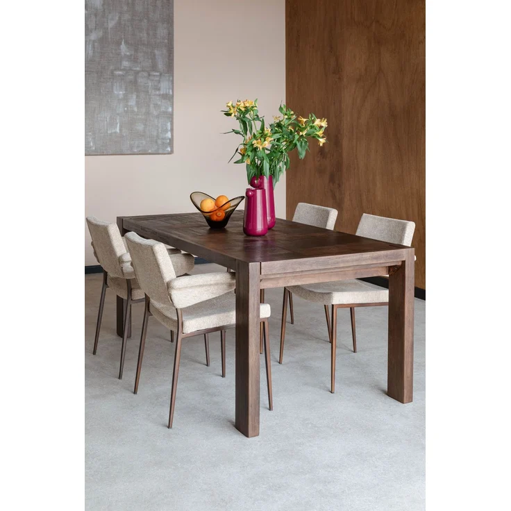 DutchBone Esstisch Bruneau aus Akazienholz in Walnussfarbe Braun 90x180x75 cm – Bild 8
