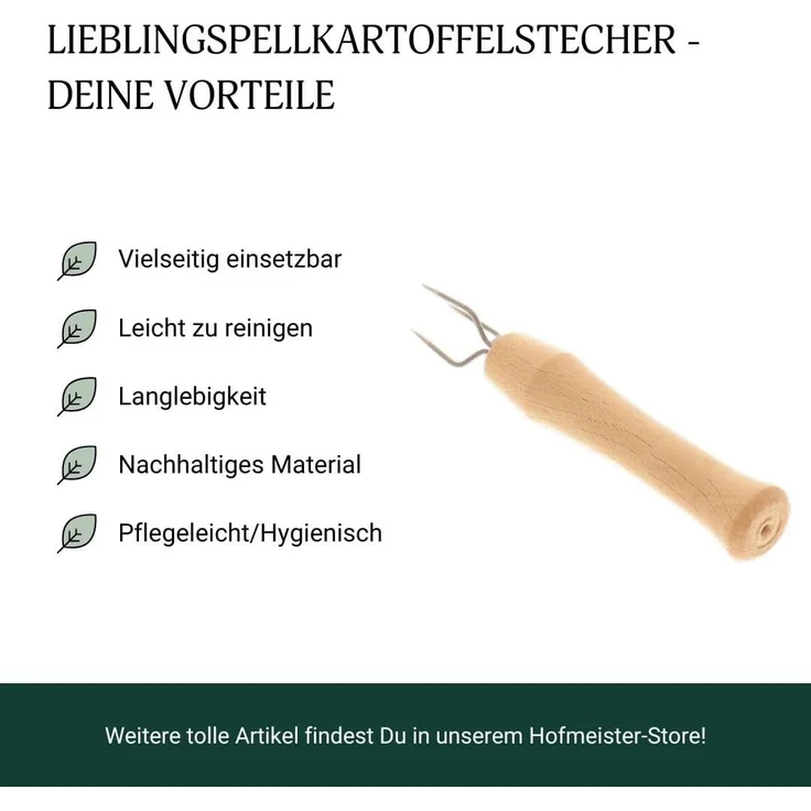 Hofmeister Pellkartoffelgabel Spieß für Pelllkartoffeln oder Maiskolben – Bild 2