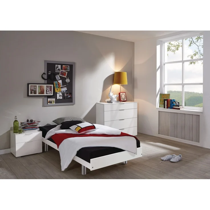Hasena Gästebett Econom Weiß mit Chrom-Füßen Fußhöhe 20 cm, Lattenrost Flex K – Function-Kids – Bild 2