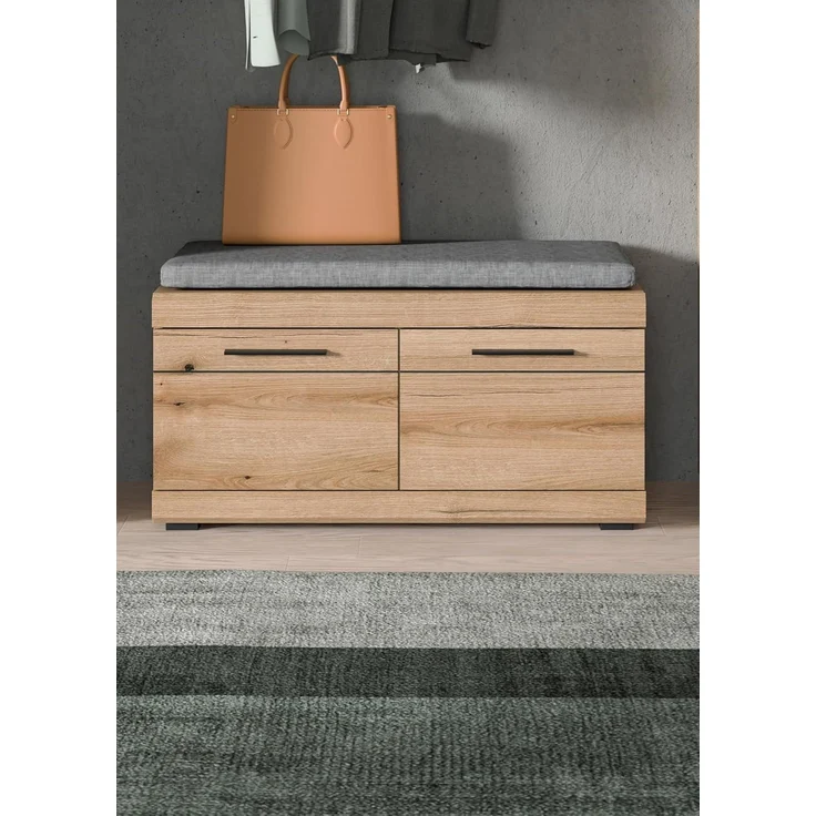 Sitzbank inkl. Sitzkissen (B/H/T: 90x44x40 cm) in Evoke Oak Nachbildung – Bild 6