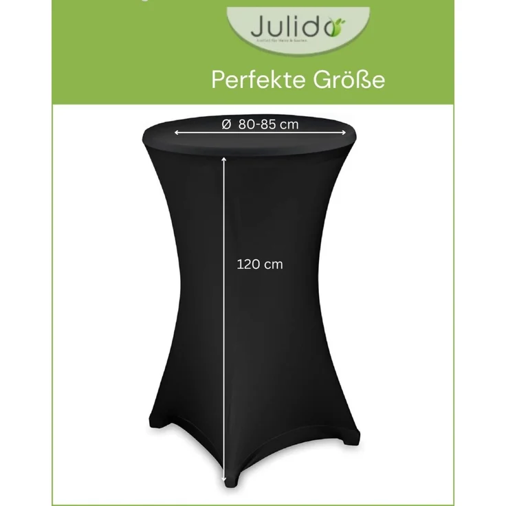 2x Julido Stehtischhusse Stretch schwarz 80cm Bistrotisch Stehtisch Hussen – Bild 2