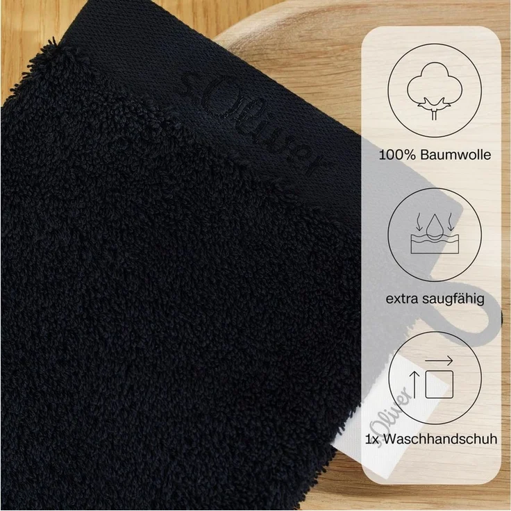 s.Oliver Waschhandschuh s.Oliver, Premium Qualität, 600 gr/m², auch als Sets erhältlich, Walkfrottier (1-St), große Farbauswahl, auch als Duschtuch, Handtuch, Gästetuch – Bild 3