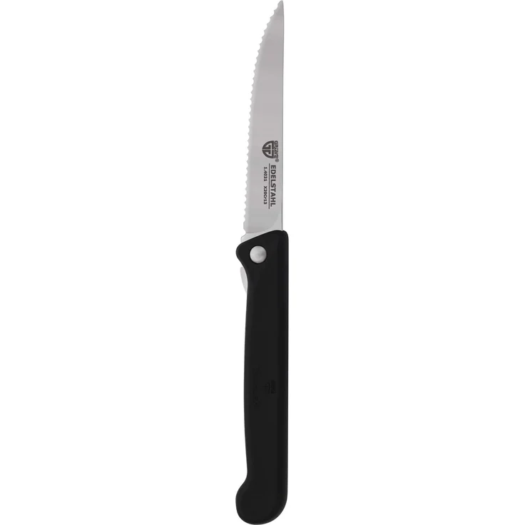 Klappmesser mit Steakklinge, schwarz, mit Etui – Bild 6