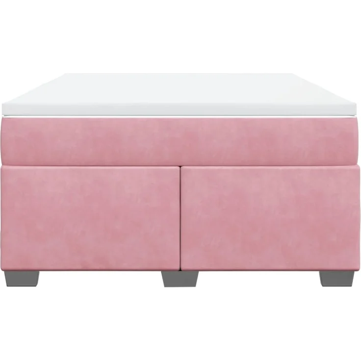 vidaXL Boxspringbett mit Matratze Rosa 140x200 cm Samt 3285292 – Bild 4
