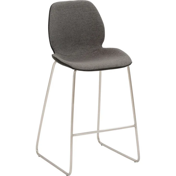 Livetastic Tresenstuhl, Anthrazit, Edelstahl-Kufengestell, Textilbezug, 49x97x52 cm, Esszimmer Barhocker