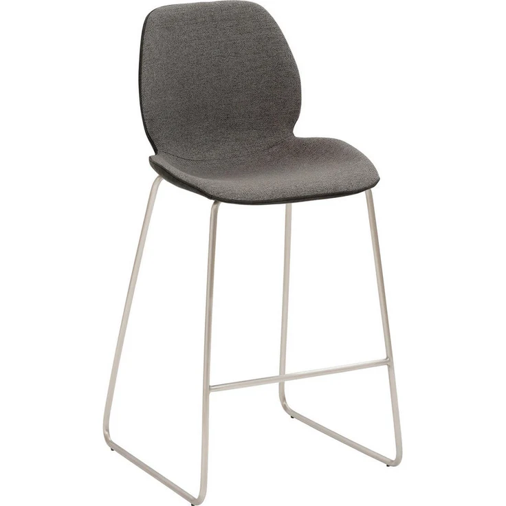Livetastic Tresenstuhl, Anthrazit, Edelstahl-Kufengestell, Textilbezug, 49x97x52 cm, Esszimmer Barhocker