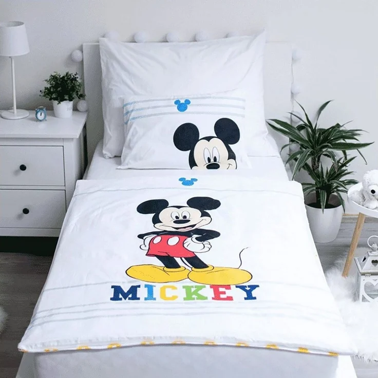 Mickey Mouse Baumwolle Kinderbettwäsche 135x100 cm und Kopfkissenbezug – Bild 2