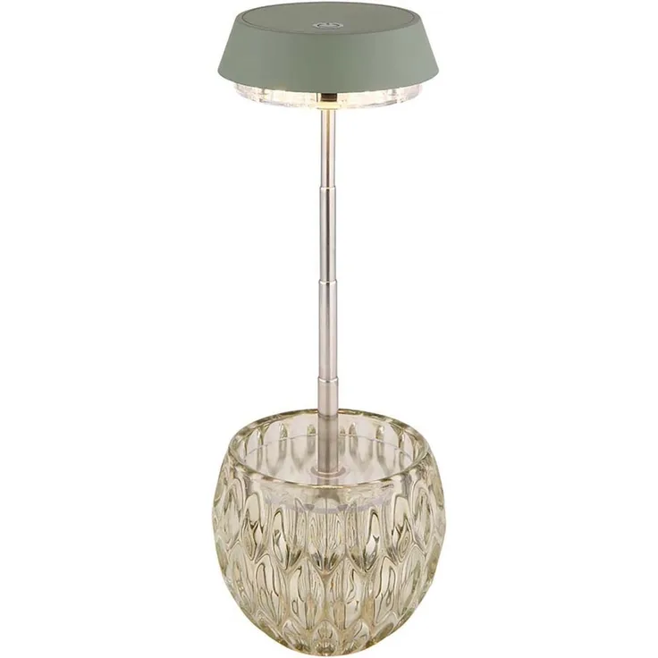 LED Tischleuchte, Touchdimmer, Höhenverstellbar, grün, H 28 cm