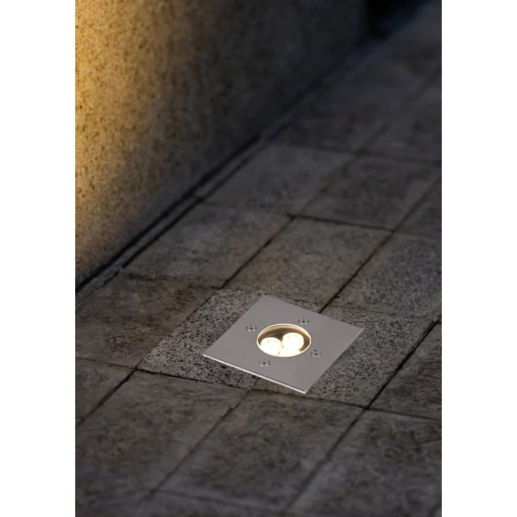 LED Bodeneinbauspot eckig 2er Set Edelstahl 11cm IP65 Bodenstrahler für Einfahrt – Bild 5