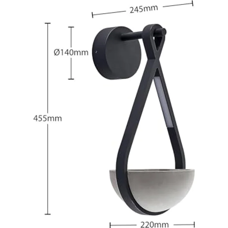 Lucande Florka LED Beton Wandleuchte, spritzwassergeschützt, 2-flammig, Aluminium für Außenbereich, IP54 – Bild 4