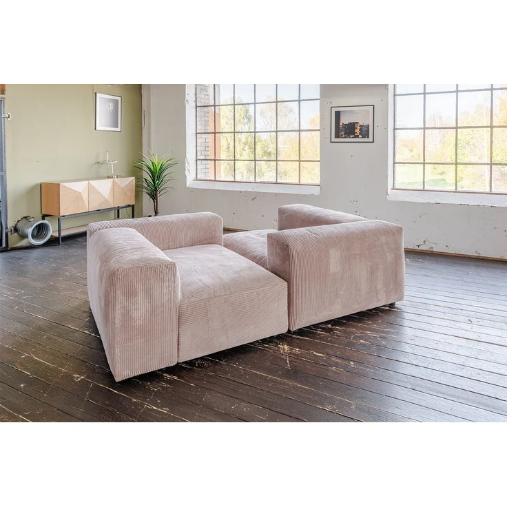 KAWOLA Sofa MIA Modulares Sofa 6-tlg. Cord taupe 72 x 120 x 306 cm – Bild 9