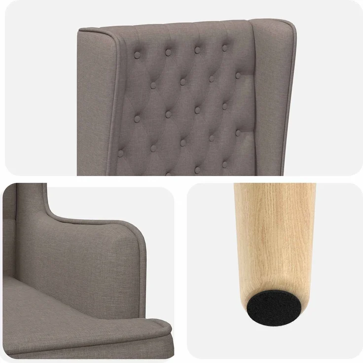 vidaXL Hochlehner Taupe Stoff 42042485 – Bild 6