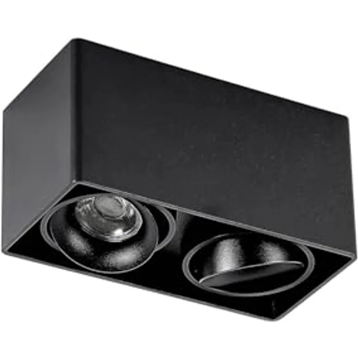 Arcchio Deckenlampe Kubika, moderne 2-flammige Deckenleuchte in Schwarz aus Aluminium (GU10) für Flur und Wohnräume