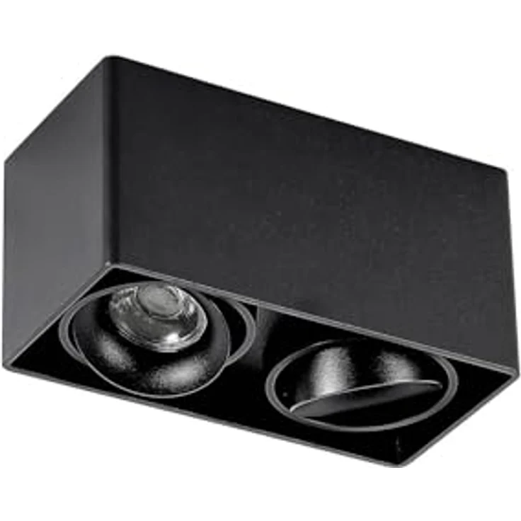Arcchio Deckenlampe Kubika, moderne 2-flammige Deckenleuchte in Schwarz aus Aluminium (GU10) für Flur und Wohnräume – Bild 1