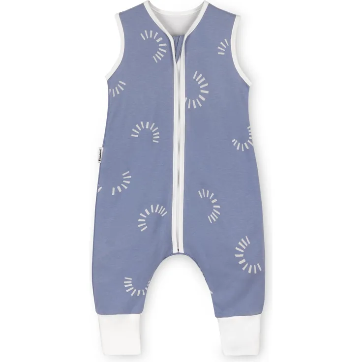 Ehrenkind® Baby Sommerschlafsack mit Füßen 1.0 TOG aus weicher OEKO-TEX zertifizierter Bio-Baumwolle | Sommer Schlafsack | Baby Schlafsack Gr. 90 Jeansblau Gemustert | 1 Tog
