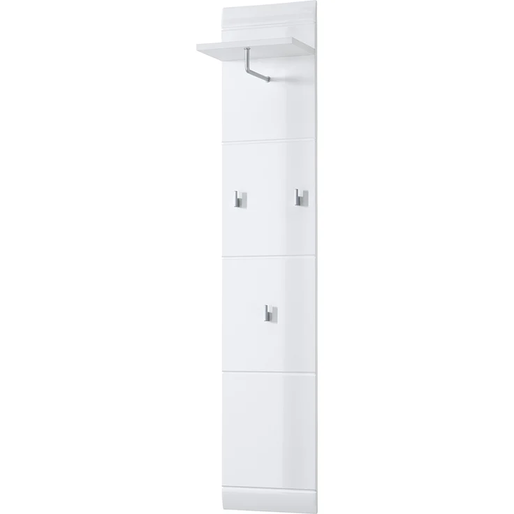 Garderobenpaneel >M-402< (BxHxT: 30x152x23 cm) in weiss - 30x152x23 (BxHxT) – Bild 1