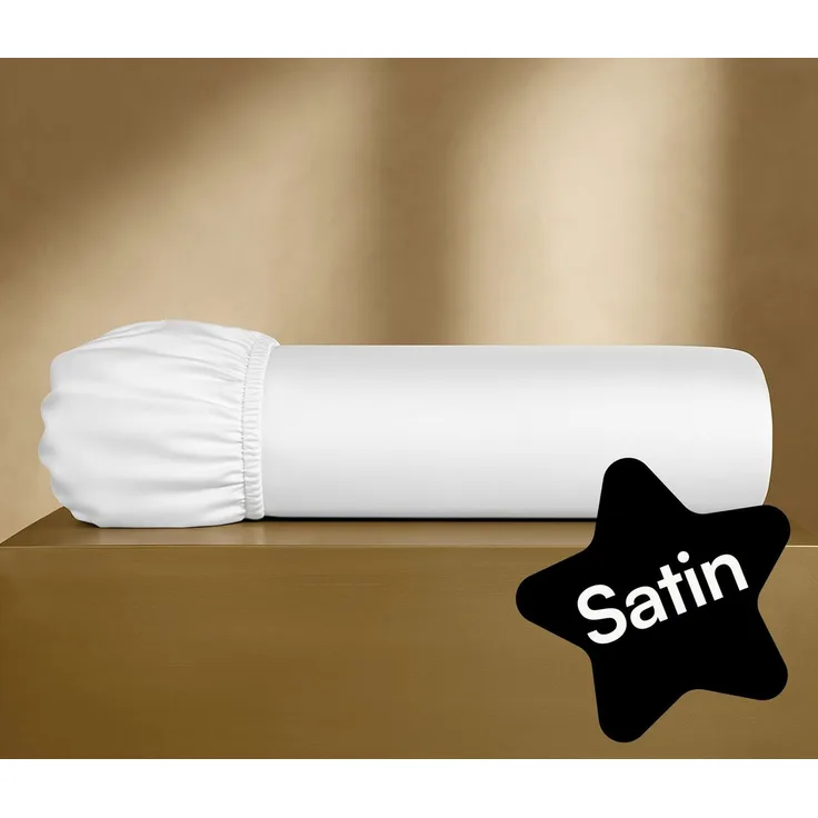 Seralino Spannbettlaken Mako Satin Spannbetttuch (100% Bio Baumwolle), 100% Bio-Baumwolle, Gummizug: rundum, Etiketten zeigen Seiten – schnelles, unkompliziertes Beziehen garantiert, Fairtrade/ GOTS zertifizierte uni Bettlaken, weich