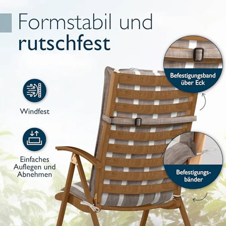 Beautissu Polsterauflage Sun-HL, Hochlehner Auflage 119x50x8cm – Bild 6