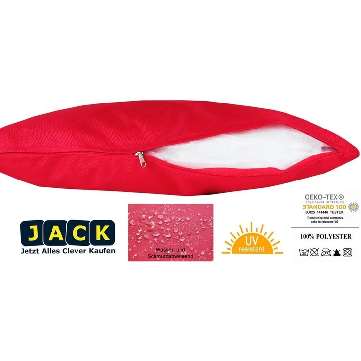 JACK Dekokissen JACK Outdoor Lounge Kissen 30x50 cm Dekokissen inkl. Füllung Wasserfest, mit Lotus-Effekt, Robust, Strapazierfähig, für Innen & Außen – Bild 2