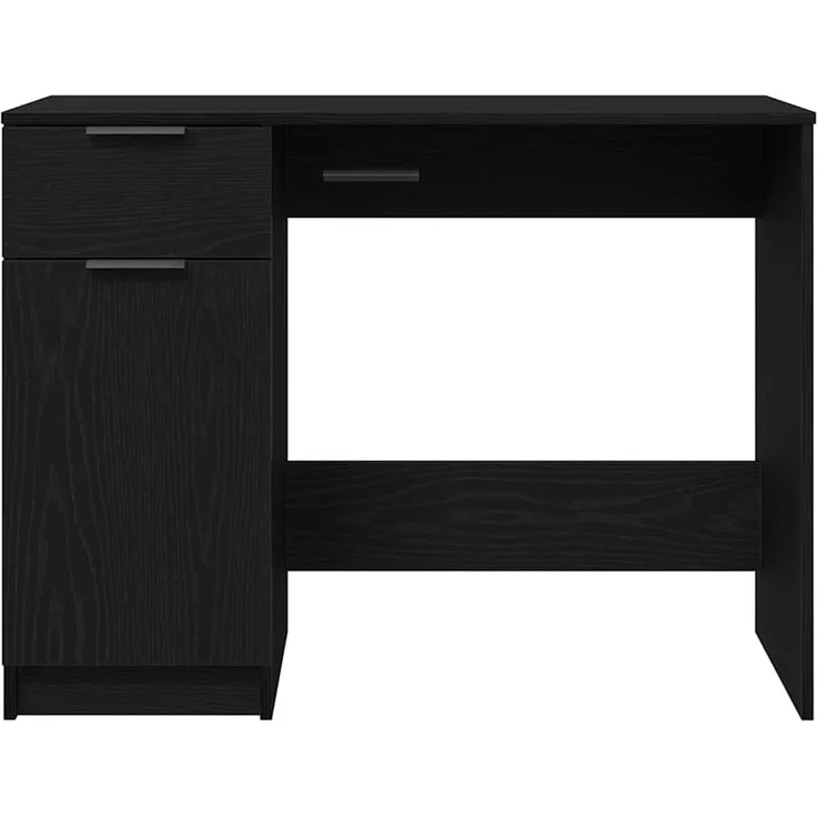 vidaXL Schreibtisch mit Speicher Schwarz Eichen-Optik 100 x 50 x 75 cm 862779 – Bild 5